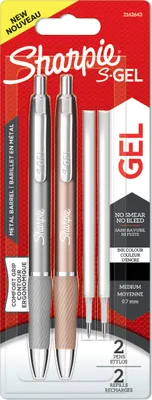 Produktbild von Sharpie Gelschreiber Metal S-Gel 0,7mm | 2er Set inkl. 2 Minen schwarze Schriftfarbe