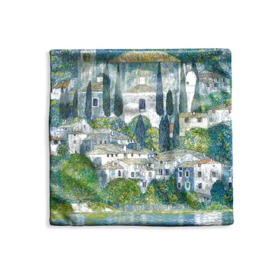 Obrázek produktu pro MuchoWow® Povlak na polštář - 40x40 - Kostel v Cassone - Gustav Klimt - Dekorační povlak na polštář