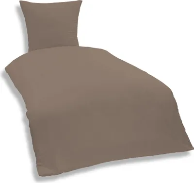 Produktbild von 2 teilige Uni Bettwäsche 155 x 220 cm nougat Einfarbig Mikrofaser Garnitur