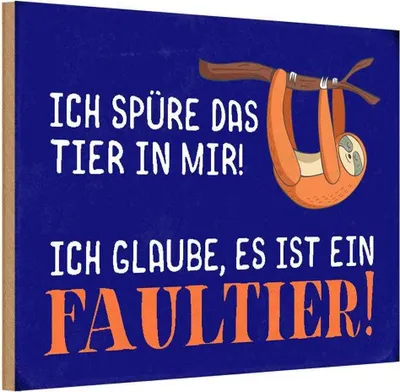 Produktbild von vianmo Holzschild 12x18 cm ich spüre das Faultier in mir Dekoration