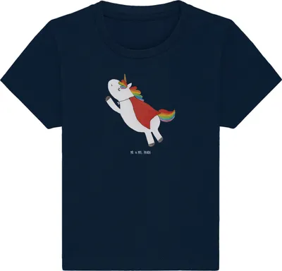 Produktbild von Mr. & Mrs. Panda  T-Shirt Einhorn Geburtstag 12. - 18. Monat - French Navy - Geschenk, Babyshirt, Öko Baby, Unicorn, Einhörner, Freundin, Oberteil, Geburtstagsgeschenk