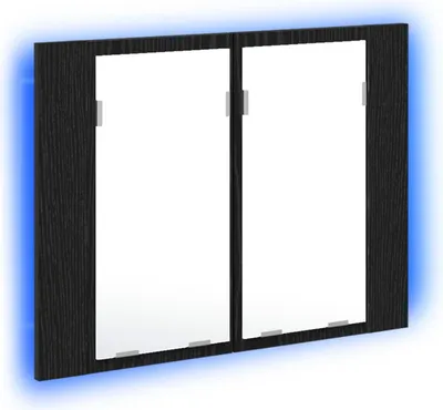 Image de vidaXL Armoire de toilette noire imitation chêne 60 x 12 x 45 cm