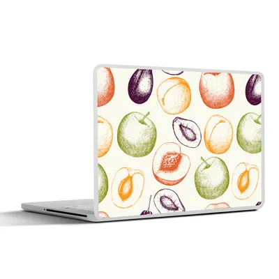 Produktbild von MuchoWow® Laptop Aufkleber Sticker Cover Muster - Lebensmittel - Illustration 36.5x27.5 cm - Laptop-Sticker