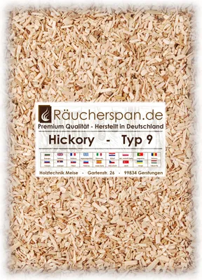 Produktbild von Räucherraspel von räucherspan.de - jetzt auch bei Kaufland - für Rauch-/Kaltrauchgenerator - Hickory Typ 9, 2kg