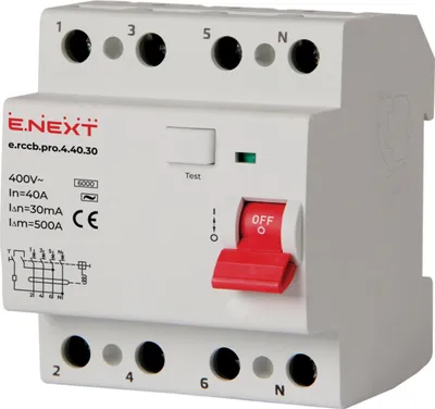 Image de Disjoncteur A Courant Residuel Rccb.pro 4P 40A 30Ma