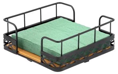 Productafbeelding van Bremermann servettenhouder voor servetten van 33x33 cm, gemaakt van bamboe met metalen rand.