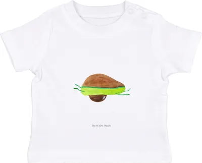 Produktbild von Mr. & Mrs. Panda  T-Shirt Avocado Yoga 0. - 6. Monat - Weiß - Geschenk, Organic Baby, Hilfe, Babyshirt, Bauch, Haha, Shirt, Kinder, Humor, Sport