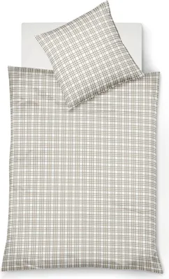 Produktbild von Fleuresse Lech Edelflanell Bettwäsche 155x220 Karo beige-weiß  603874-7