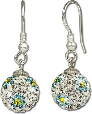 Produktbild von SilberDream türkis Ohrringe Blume Zirkonia 925 Silber Ohrhänger GSO302