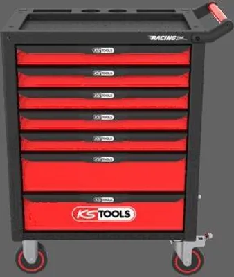 Produktbild von KS Tools RACINGline SCHWARZ/ROT Werkstattwagen mit 7 Schubladen