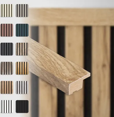Produktbild von HEXIM Abschlussleiste 275x2,7cm passend für unsere Akustikpaneele - flexible Lamellenwand Holz MDF Wandpanelee Lamellenverkleidung Wandverkleidung (1 Abschlussleiste Pecan - APA08)