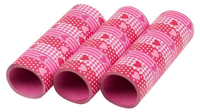 Produktbild von Herzgirlanden, 3 Rollen à 9 Röhren, Dekoration, Mottoparty, Karneval, Valentinstag
