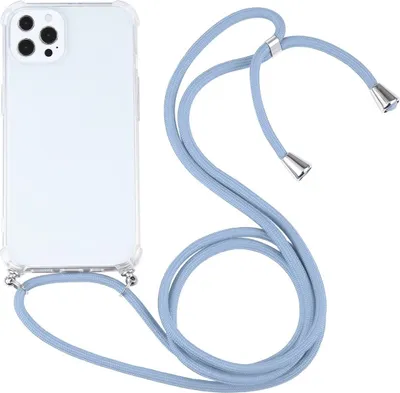 Produktbild von König Design Hülle kompatibel mit Apple iPhone 13 Pro Kunststoff Handykette Cover - Case Handyhülle Blau
