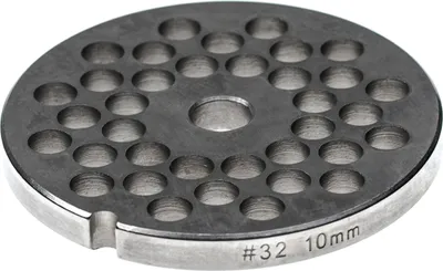 Produktbild von vhbw Lochscheibe Gr. 32 kompatibel mit Porkert Fleischwolf - Lochdurchmesser 10mm, 13,4mm Bohrung, Edelstahl