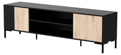 Image de Meuble TV Cama MERCI 180 x 40 x 53,5 cm noir/chêne artisanal