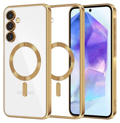 Produktbild von Techsuit Luxury Crystal Back Cover Hülle mit MagSafe für Samsung Galaxy A55 - Gold