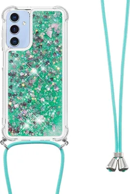 Produktbild von Samsung Galaxy A16 Hülle - Coverup Liquid Glitzer Back Cover mit Handykette - Grün