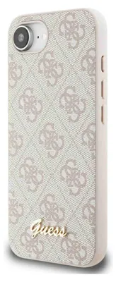 Obrázek produktu pro Guess 4G Script Logo MagSafe - Pouzdro na iPhone 16e (růžové)