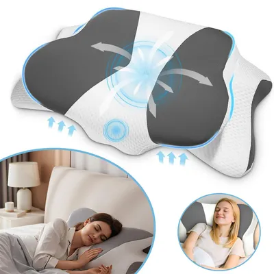 Produktbild von Memory‑Foam Nackenkissen, Ergonomisches Schlafkissen für Seiten‑, Rücken‑ und Bauchschläfer, Komfortables Kopfkissen für Erholsamen Schlaf