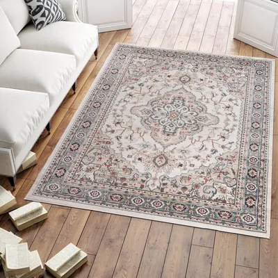 Obrázek produktu pro Koberec Orientální koberec Klasický orientální vzor - Obývací pokoj -k468c bílý - Barva: šedá, Rozměr: 120 x 170 cm