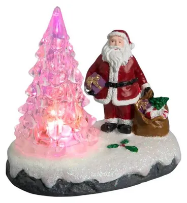 Produktbild von Weihnachtsdeko LED, Weihnachtsmann mit Weihnachtsbaum