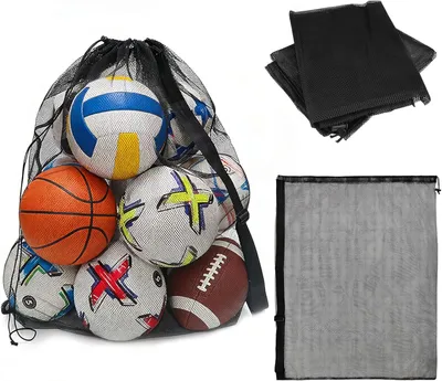 Imagen del producto de Red grande, de 100,5 x 75,5 cm, para 10-12 balones, bolsa de deporte para fútbol y otros deportes