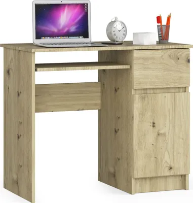 Produktbild von 3xEliving SOLE DESK RECHTS ARTISAN Schreibtisch mit abschließbarem Schrank und Schublade, linke Seite, Maße: Höhe: 77 cm, Breite: 90 cm, Tiefe: 50 cm