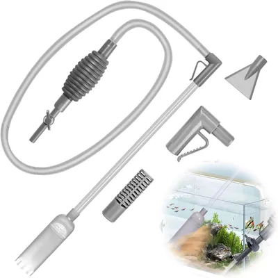 Produktbild von Aquarium Mulmzuiger 3-in-1, Bodemreinigung und Wasserwechsel, mit Schlauchventil, für Aquarien