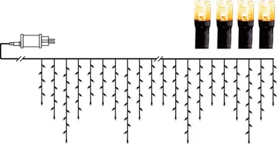 Produktbild von Star Trading LED Icicle Vorhang 240, Leichte Dekorationskette, Schwarz, Ambiente, IP44, Flexibel, Schwarz