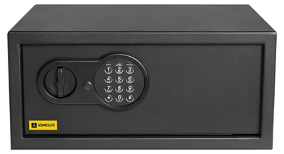 Imagen del producto de Caja fuerte para portátil, electrónica, de 20x42x38 cm, con capacidad de 31 litros, fabricada en acero aleado, color carbono