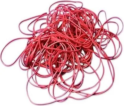 Produktbild von Rezeptgummis  30 mm x 1,5 x 1,5 rot – 1 kg