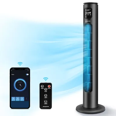 Produktbild von Aigostar Smart Turmventilator mitFernbedienung, WiFi/App, Alexa/Google, 24h-Timer, 70° Oszillation, leise, LED, 3 Stufen