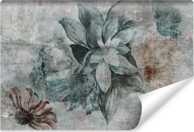 Produktbild von Muralo Selbstklebende Fototapete BLUMEN Beton Optik Vintage Stil Wanddeko Br. 416cm x Hö. 254cm