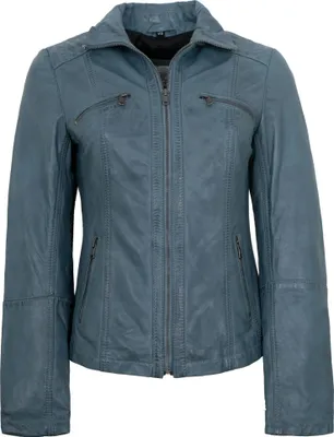 Produktbild von 7eleven - Damen Lederjacke Lammnappa hellblau Größe 44