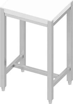 Produktbild von Stalgast Polyethylen Hackblock mit Edelstahl-Untergestell - 50 mm starke Arbeitsplatte, 50x40x85 cm