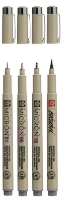 Image de Sakura POXSDK4C Sakura Pigma Micron Fineliner-Set farbsortiert 0,25 + 0,45 + 0,60 mm, 4 St.