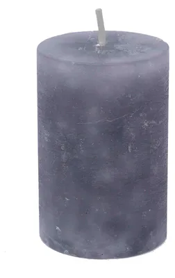 Produktbild von Stumpenkerze trendig grau durchgefärbt aus Paraffin Höhe 8cm