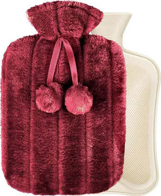 Image de RHP bouillotte douillette avec housse douce I Bouteilles d'eau chaude rouge