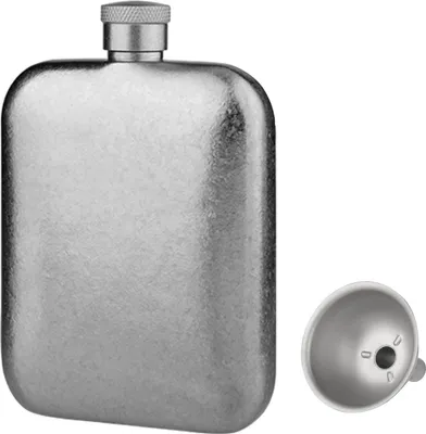 Zdjęcie produktu dla Tytanowa kolba z lejkiem, ultralekka przenośna kolba do wina, wybór dla zdrowia, kolba do whisky dla mężczyzn, butelka do picia z zakrętką