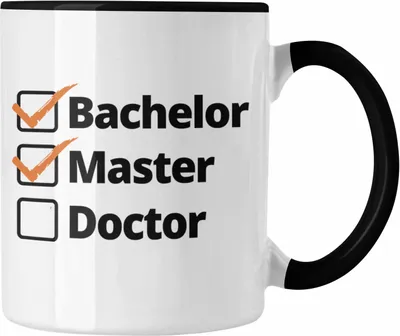 Produktbild von Trendation - Bachelor Geschenk Abschluss Tasse Spruch Master Graduation Bestanden Prüfung (Schwarz)
