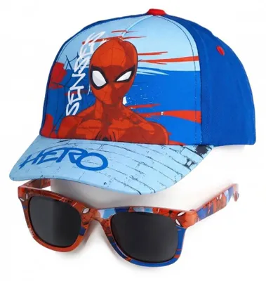 Produktbild von Marvel Spider-Man Kinder Set Basecap & Sonnenbrille – Blau Rot - Blau, 53