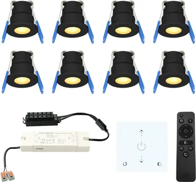 Produktbild von hoftronic 8x Milano LED Mini Einbaustrahler 12V 3W 200lm 2700K IP65 Schwarz