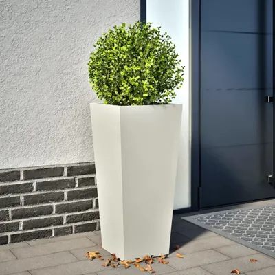 Produktbild von Möbel Pflanzkübel Weiß 35x35x75 cm Stahl - Beete &28449