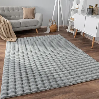 Produktbild von Teppich Bubble Wohnzimmer Schlafzimmer Hochflor Fell Geometrisches Design 3D Grösse 60x100 cm
