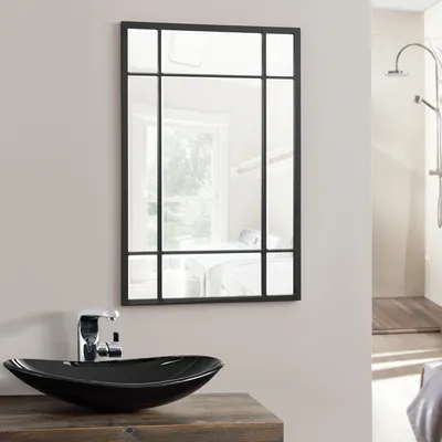 Image de Miroir mural 'Colobraro' noir mat