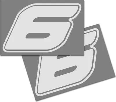 Produktbild von Startnummer Aufkleber 2er Set, Schrift Assen, # 6 weiß