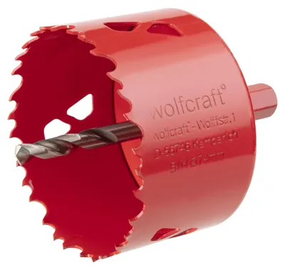 Zdjęcie produktu dla wolfcraft GmbH 5475000, Pojedyńczy, Wkrętarka akumulatorowa, Płyty gipsowo-kartonowe, Metale nieżelazne, Plastik, Sklejka, Stal, Drewno, Czerwony, Bimetaliczny, Stal szybkotnąca (HHS)