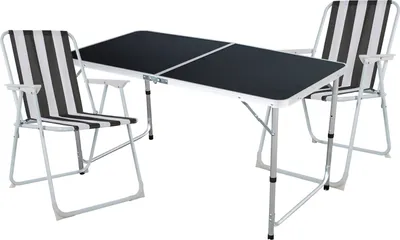 Produktbild von 3-teiliges Campingmöbel Set Outdoor Campingstuhl Tisch Aluminium