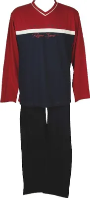 Immagine prodotto di Pigiama uomo cotone manica lunga pantalone lungo collo serafino RAGNO articolo N65932, 5 - QUINTA, Cotone 100%