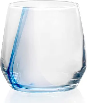 Image de Set de six verres à brise en verre transparent avec nuance bleue cl 37